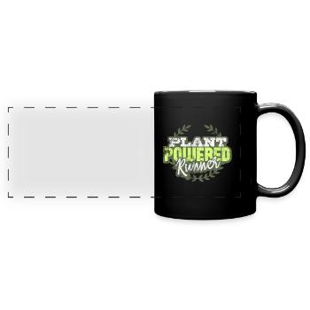 Vegan Vegan Runner Marathon - Full Colour Panoramic Mug - black - Front