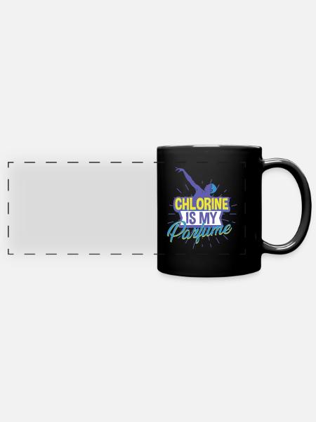 Schwimmen Schwimmer - Panorama-Tasse farbig - Schwarz