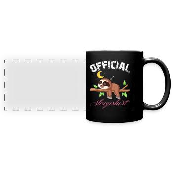 Sleep shirt sloth pajamas nightgown pajamas - Full Colour Panoramic Mug - black - Front