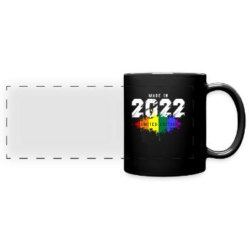 2022 Anniversaire gay LGBT - Mug panoramique uni - noir - Devant