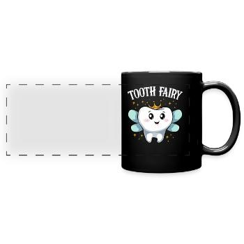 Mignonne dent Kawaii Fairy Milk Tooth - Mug panoramique uni - noir - Devant