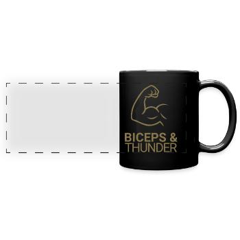Biceps & Thunder - Full Colour Panoramic Mug - black - Front