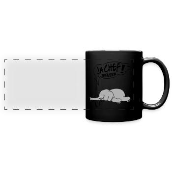 Ja Chef später Elefant Ingnorant Nein Nö Chef - Panorama-Tasse farbig - Schwarz - Vorne