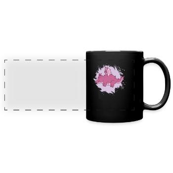 fat dragon fantasy animal cute - Full Colour Panoramic Mug - black - Front