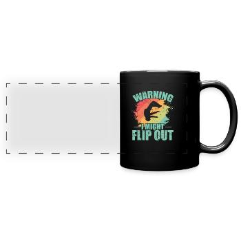 Warning I Might Flip out Parkour Sport - Panorama-Tasse farbig - Schwarz - Vorne