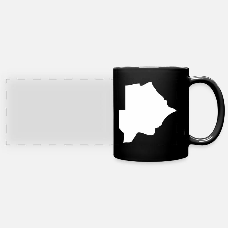 Drapeau de la carte du Botswana - Mug panoramique uni - noir