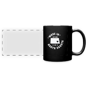 Made in North Dakota USA - Panorama-Tasse farbig - Schwarz - Vorne