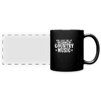 Tu m’as perdu à I don’t like Country Music USA - Mug panoramique uni - noir - Devant