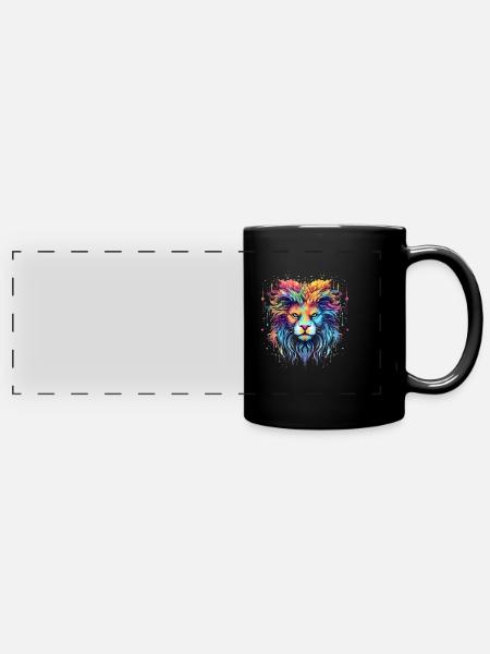 King Leon - Panorama-Tasse farbig - Schwarz