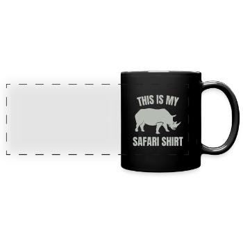 Dies ist mein Safari-Shirt - Panorama-Tasse farbig - Schwarz - Vorne