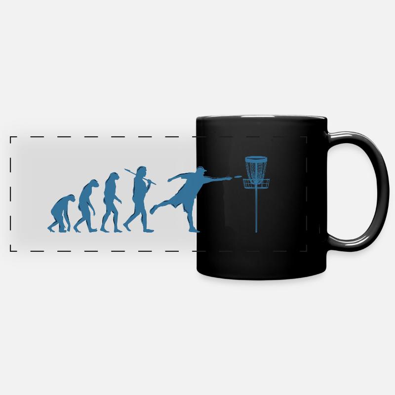 Disc Golf Evolution - Full Colour Panoramic Mug - black