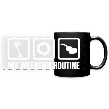 Ukulele Player Weekend - Full Colour Panoramic Mug - black - Front