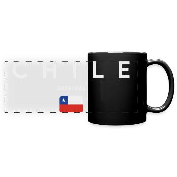 Drapeau du Chili, fierté chilienne - Mug panoramique uni - noir - Devant