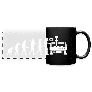 Zerspanungsmechaniker Dreher Fräser Evolution - Panorama-Tasse farbig - Schwarz - Vorne