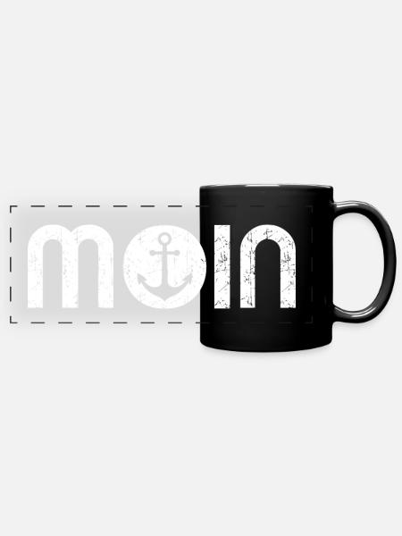 Moin - Panorama-Tasse farbig - Schwarz