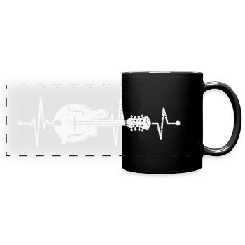 Mandolin Heartbeat Bluegrass Country Music - Full Colour Panoramic Mug - black - Front