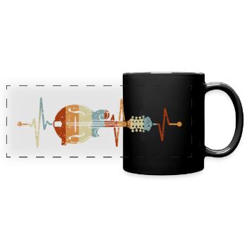 Mandolin Heartbeat Bluegrass Country Music - Full Colour Panoramic Mug - black - Front