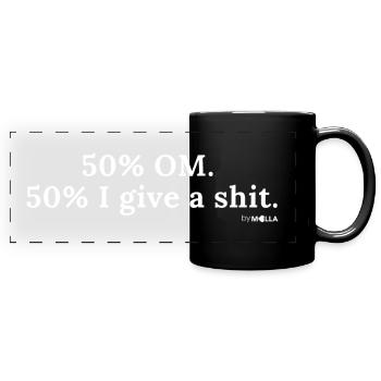 Om & Shit - Panorama-Tasse farbig - Schwarz - Vorne