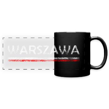 Varsovie - Mug panoramique uni - noir - Devant