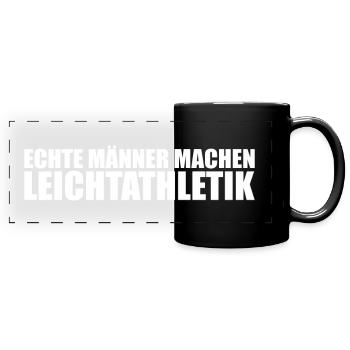 Leichtathletik Athletics Männer Sportler Spruch - Panorama-Tasse farbig - Schwarz - Vorne