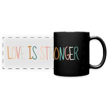 L’AMOUR EST PLUS FORT - Mug panoramique uni - noir - Devant