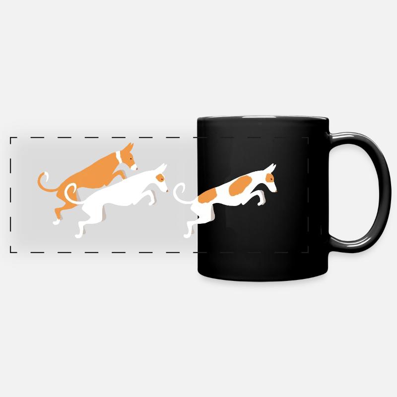 Three podencos - Full Colour Panoramic Mug - black