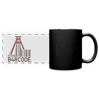 B4RCODE. Essen - Panorama-Tasse farbig - Schwarz - Vorne