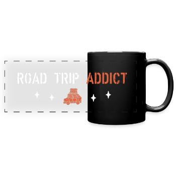 Road Trip Addict - Full Colour Panoramic Mug - black - Front