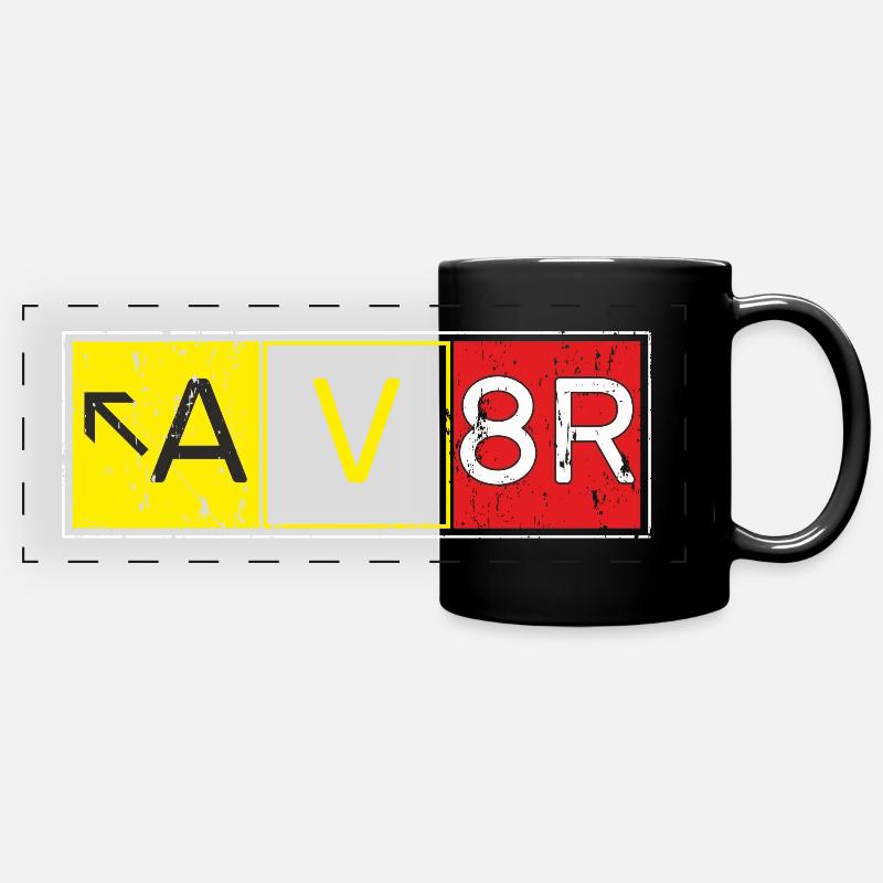 AV8R | AVIATOR aviateurs, pilotes - Mug panoramique uni - noir