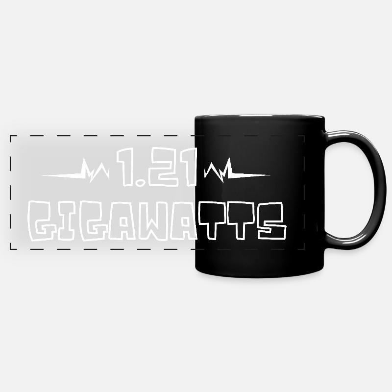 1.21 gigawatts. Back to the future. Time machine - Full Colour Panoramic Mug - black