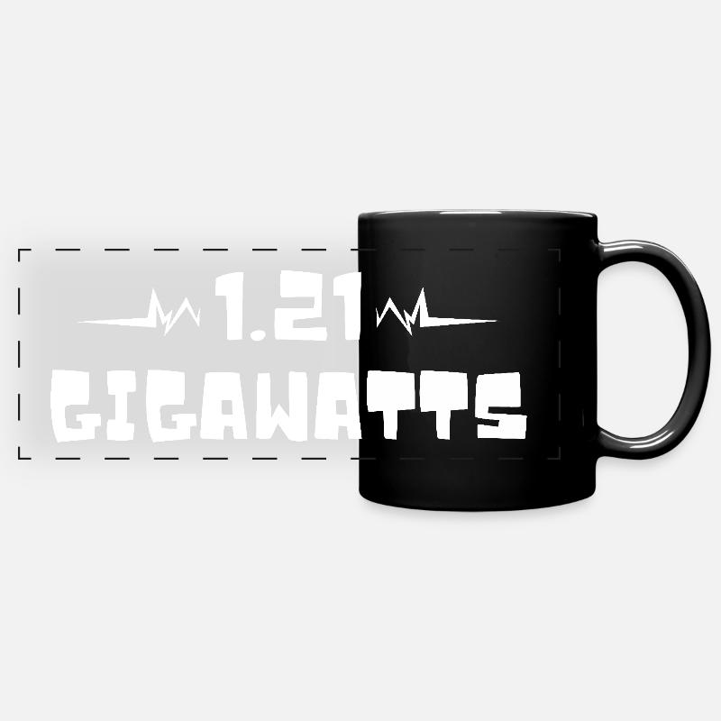 1,21 gigawatts. Retour vers le futur. Machine à remonter le temps - Mug panoramique uni - noir