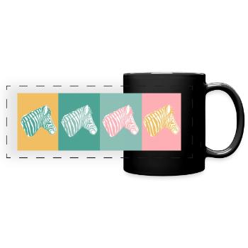 4 Zebras - Full Colour Panoramic Mug - black - Front