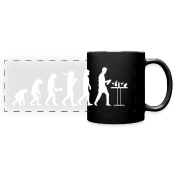 Barkeeper Barmann Bartender Evolution Geschenk - Panorama-Tasse farbig - Schwarz - Vorne