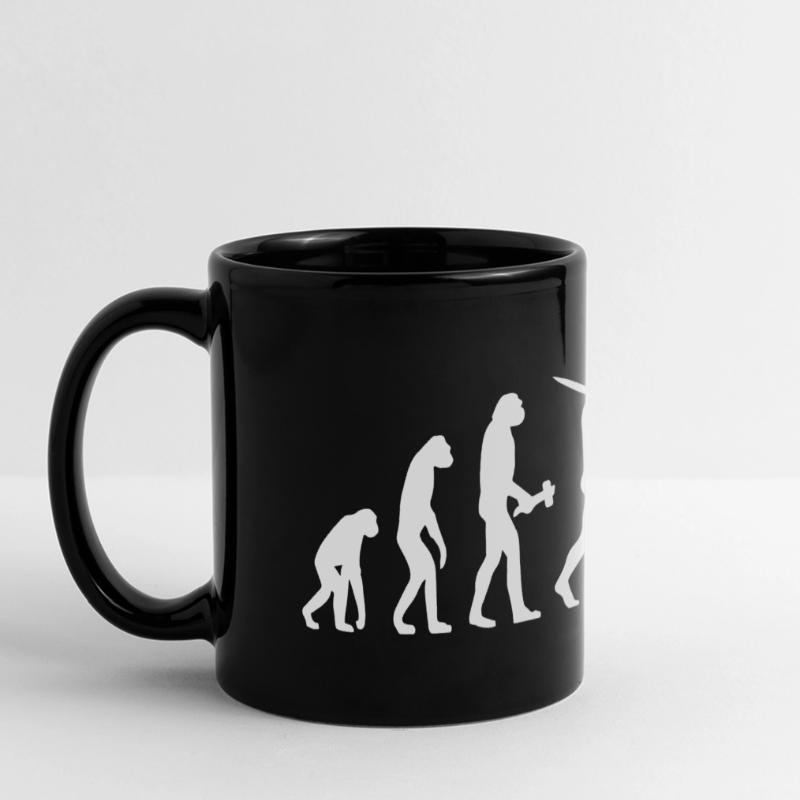 Barkeeper Barmann Bartender Evolution Geschenk Panorama-Tasse farbig