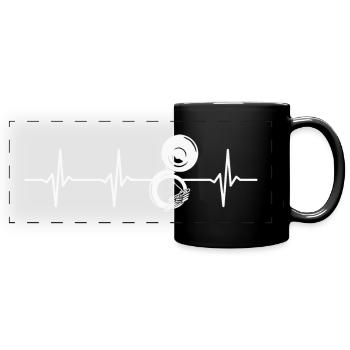 Sousaphone Heartbeat Brass Music Instrument - Full Colour Panoramic Mug - black - Front