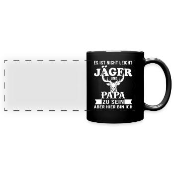 Jäger Papa Jagd Jagen Geschenk - Panorama-Tasse farbig - Schwarz - Vorne