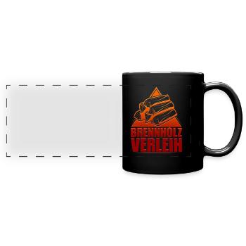 Brennholz Verleih - Panorama-Tasse farbig - Schwarz - Vorne
