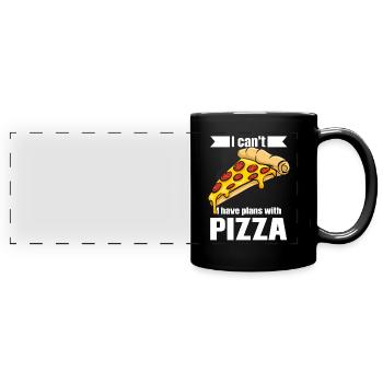 Pizza Pizzas Amateurs de pizza cadeau - Mug panoramique uni - noir - Devant