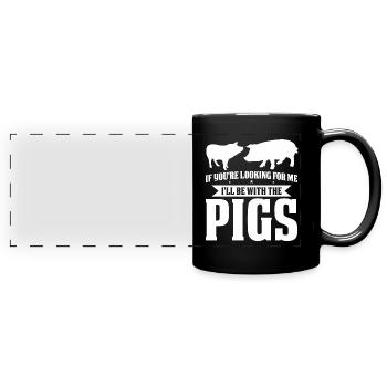 Pigs pig animal lover gift - Full Colour Panoramic Mug - black - Front