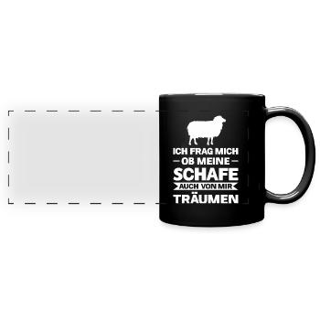 Schafe Schaf Schäfer Geschenk - Panorama-Tasse farbig - Schwarz - Vorne