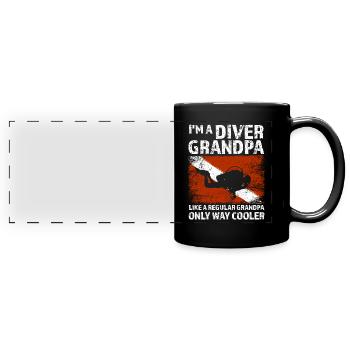 Diver Grandpa Diving Gift - Full Colour Panoramic Mug - black - Front