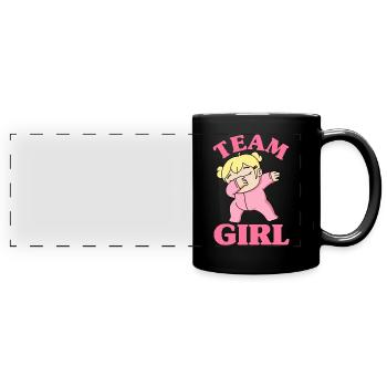 Team Girl Gender Reveal - Full Colour Panoramic Mug - black - Front