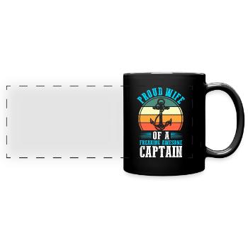 Captain Boat Captains Cadeau - Mug panoramique uni - noir - Devant