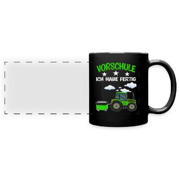 Vorschule Traktor Vorschulkind Geschenk - Panorama-Tasse farbig - Schwarz - Vorne