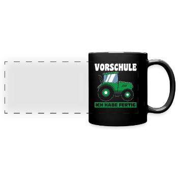 Vorschule Traktor Vorschulkind Geschenk - Panorama-Tasse farbig - Schwarz - Vorne
