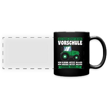 Vorschule Traktor Vorschulkind Geschenk - Panorama-Tasse farbig - Schwarz - Vorne