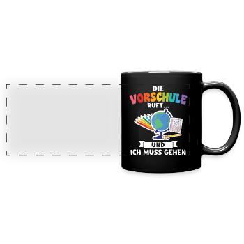 Vorschule Anfang Vorschulkind Geschenk - Panorama-Tasse farbig - Schwarz - Vorne