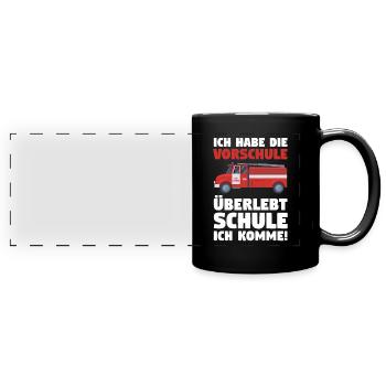 Vorschule Feuerwehr Vorschulkind Geschenk - Panorama-Tasse farbig - Schwarz - Vorne