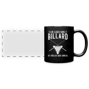 Billardspieler Billard Billard Spiel Geschenk - Panorama-Tasse farbig - Schwarz - Vorne