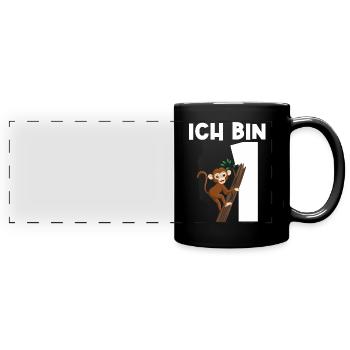 1.Geburtstag Affe Geburtstagsparty Geschenk - Panorama-Tasse farbig - Schwarz - Vorne